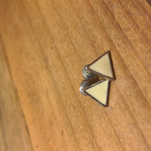 Black & White Triangle Studs| Set of Two - Picture 3 of 4